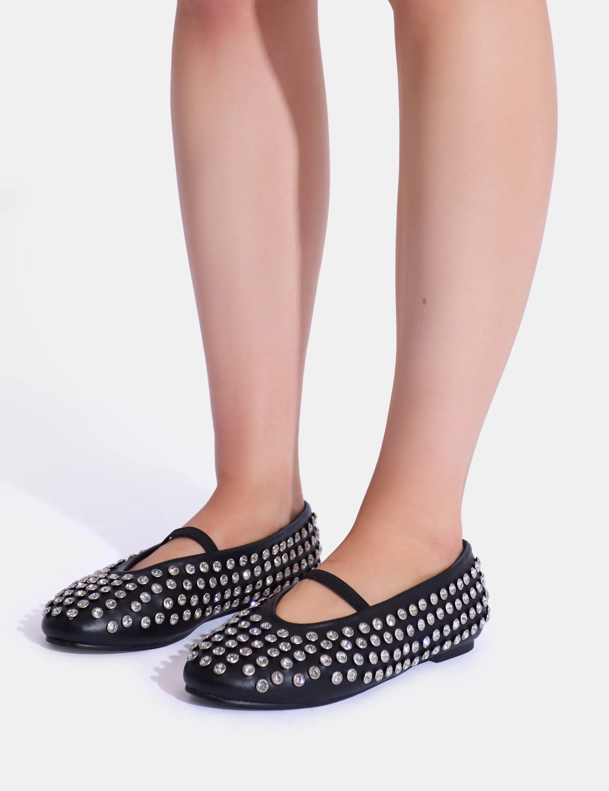 Mina Black Embellished Ballet Flat Pumps sold by Public Desire product image thumbnail 3