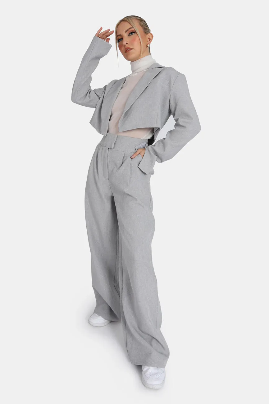 Tailored Premium Wide Leg Trouser Grey sold by Public Desire product image thumbnail 2