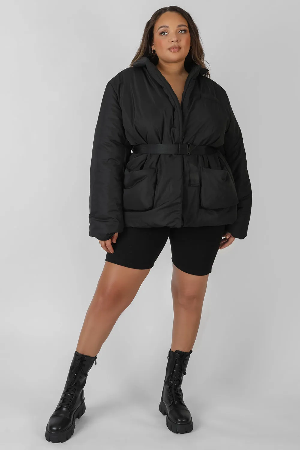 Curve Belted Puffer Blazer Black sold by Public Desire product image thumbnail 3