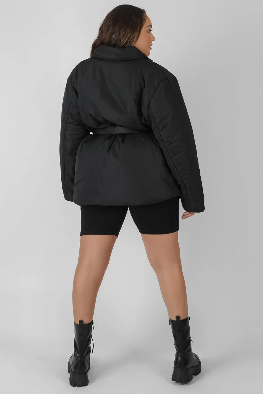 Curve Belted Puffer Blazer Black sold by Public Desire product image thumbnail 4