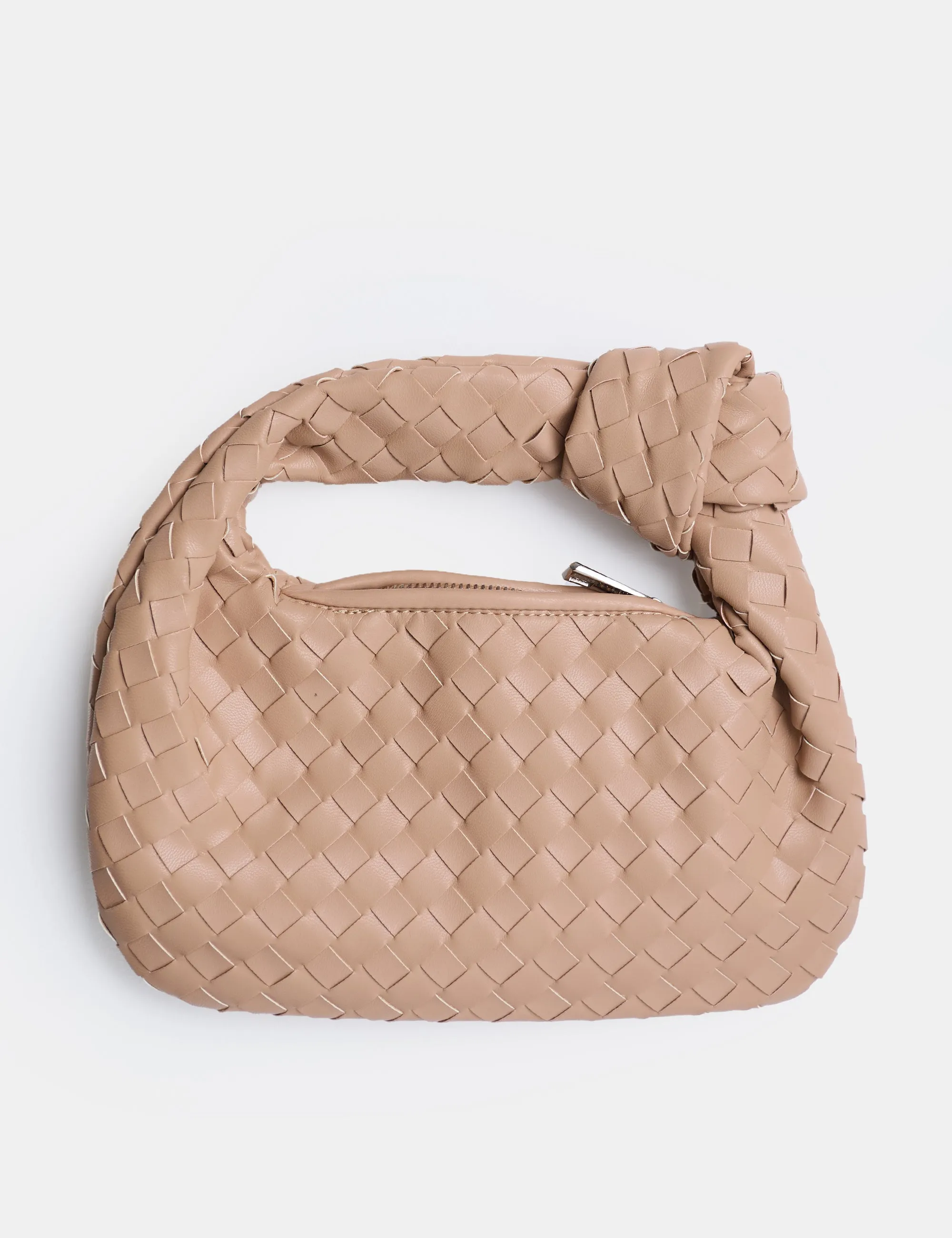 The Blame Nude Woven Pu Knot Detail Mini Pu Bag sold by Public Desire