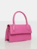 The Hailey Bright Pink PU One Handle Mini Bag sold by Public Desire