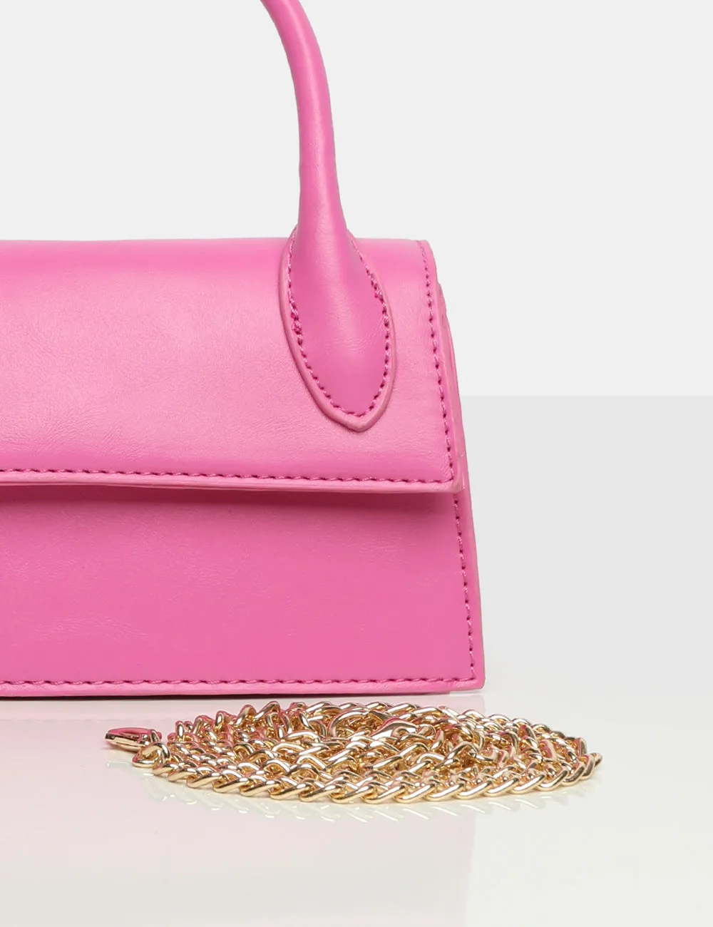 The Hailey Bright Pink PU One Handle Mini Bag sold by Public Desire product image thumbnail 3