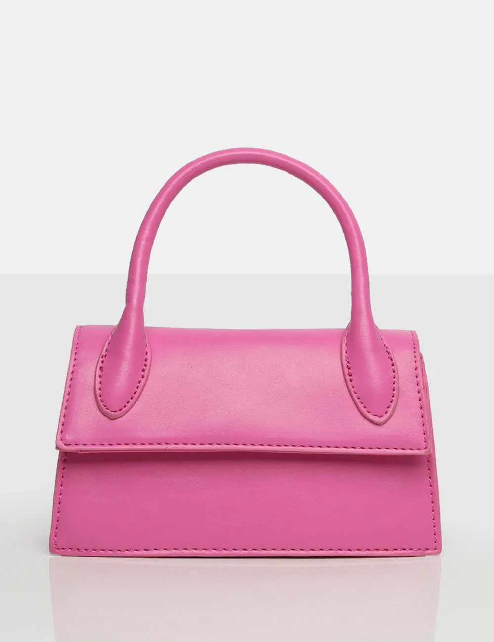 The Hailey Bright Pink PU One Handle Mini Bag sold by Public Desire