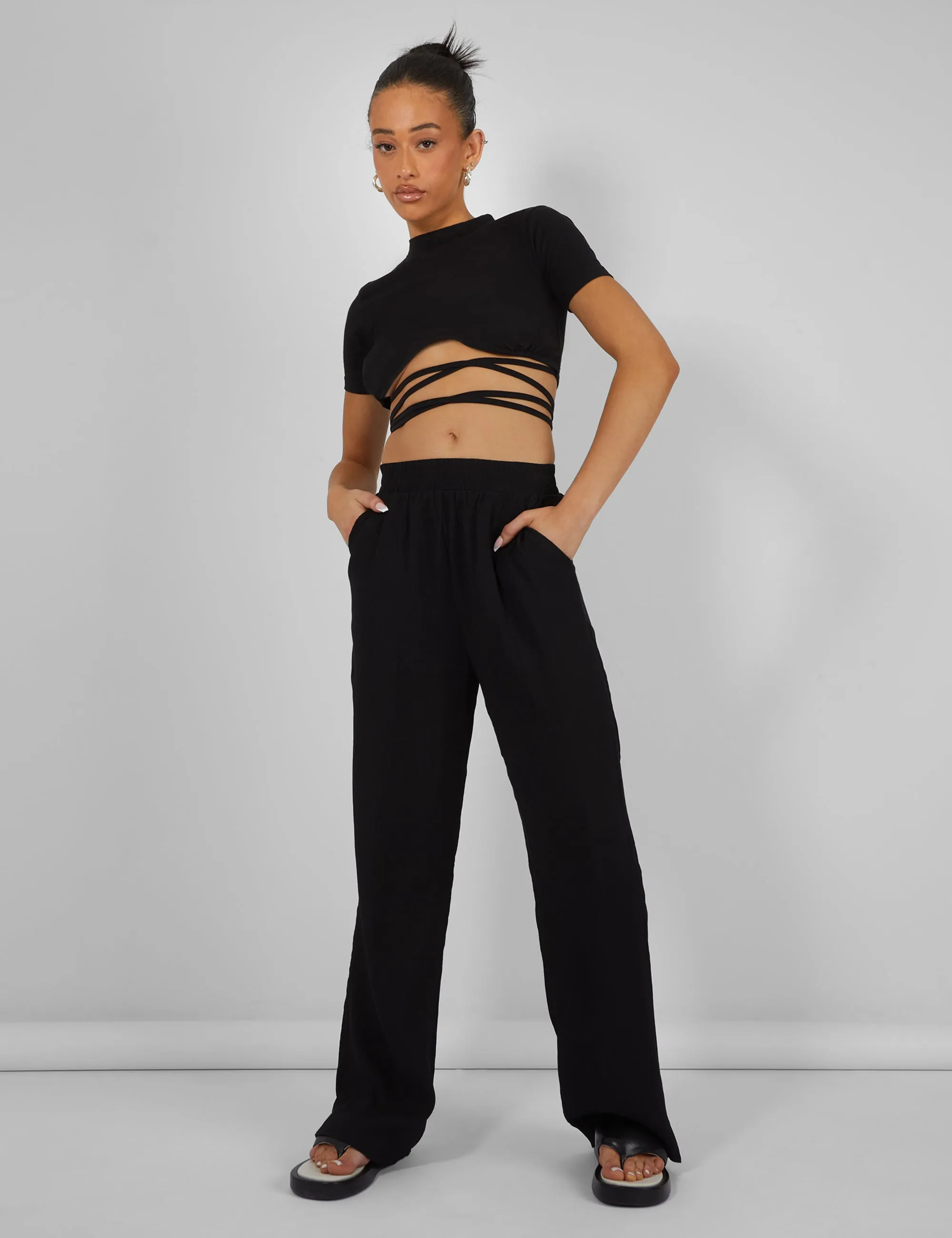 Underbust Detail Strappy Crop Top Black sold by Public Desire product image thumbnail 3