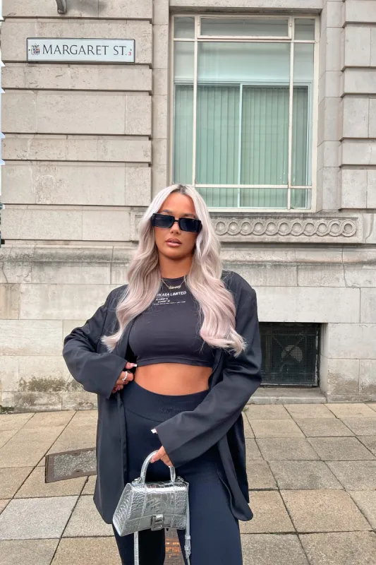 Kaiia Printed Racer Crop Top Black sold by Public Desire