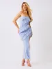 Frill Detail Asymmetric Midaxi Dress Blue sold by Public Desire