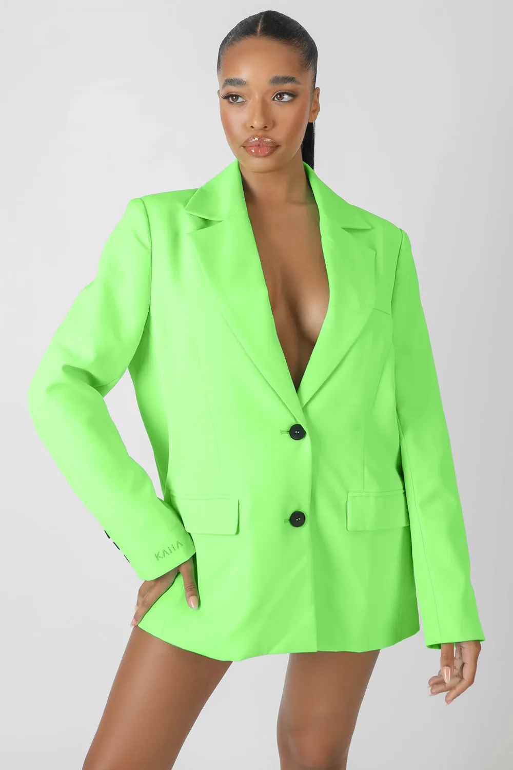 Oversized Masculine Blazer Jacket Green sold by Public Desire product image thumbnail 5