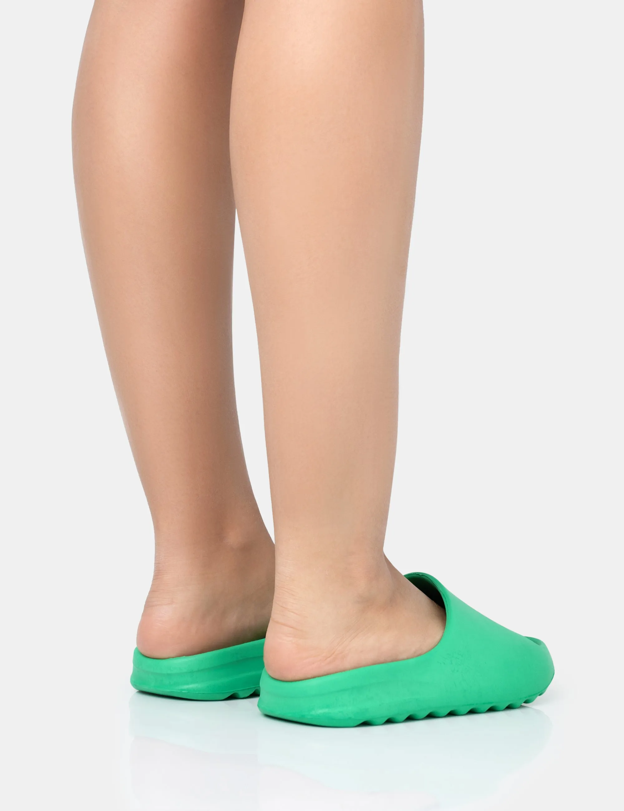 Brady Jade Green Rubber Flat Slider Sandals sold by Public Desire product image thumbnail 4