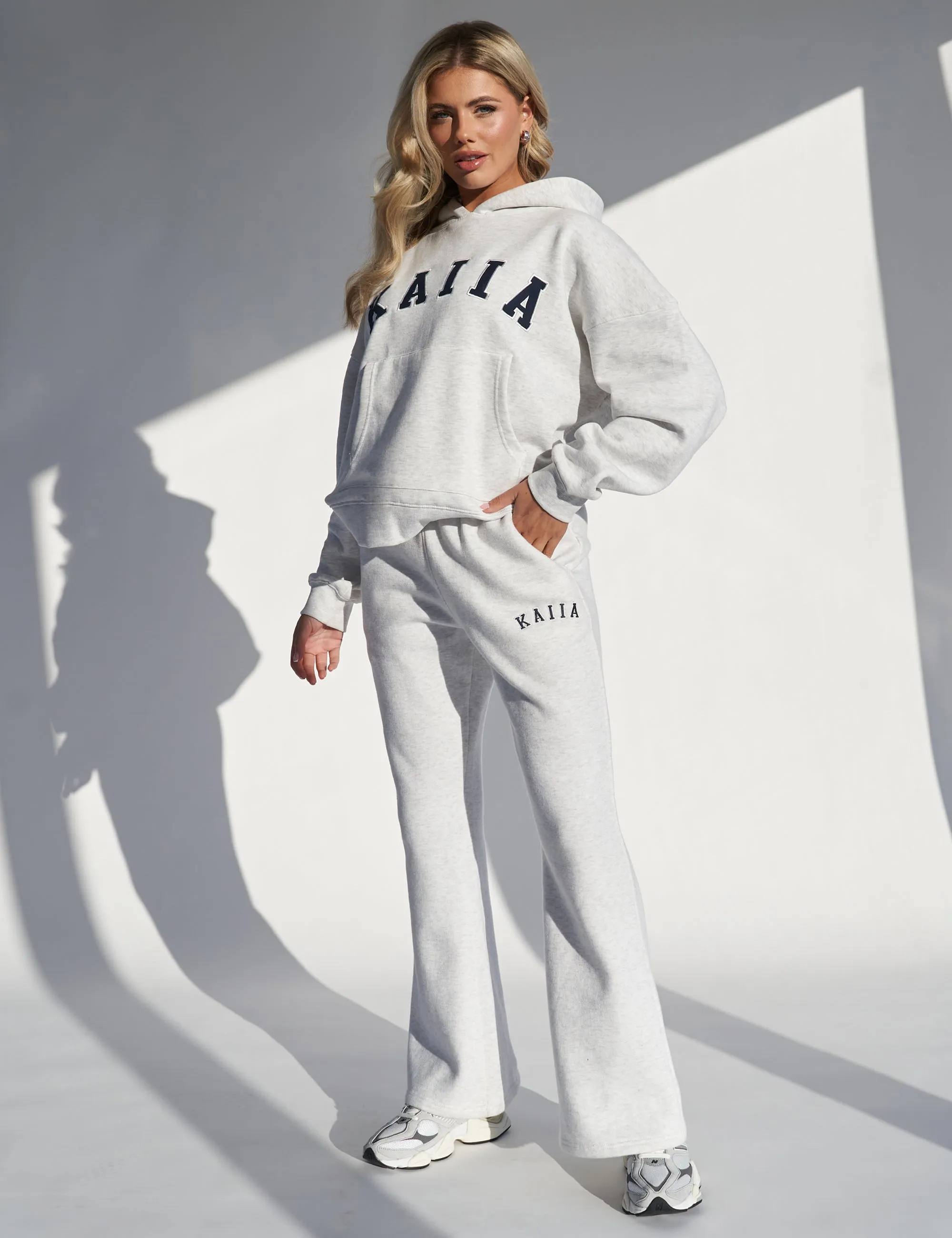 Kaiia Wide Leg Sweat Pants In Grey Marl sold by Public Desire