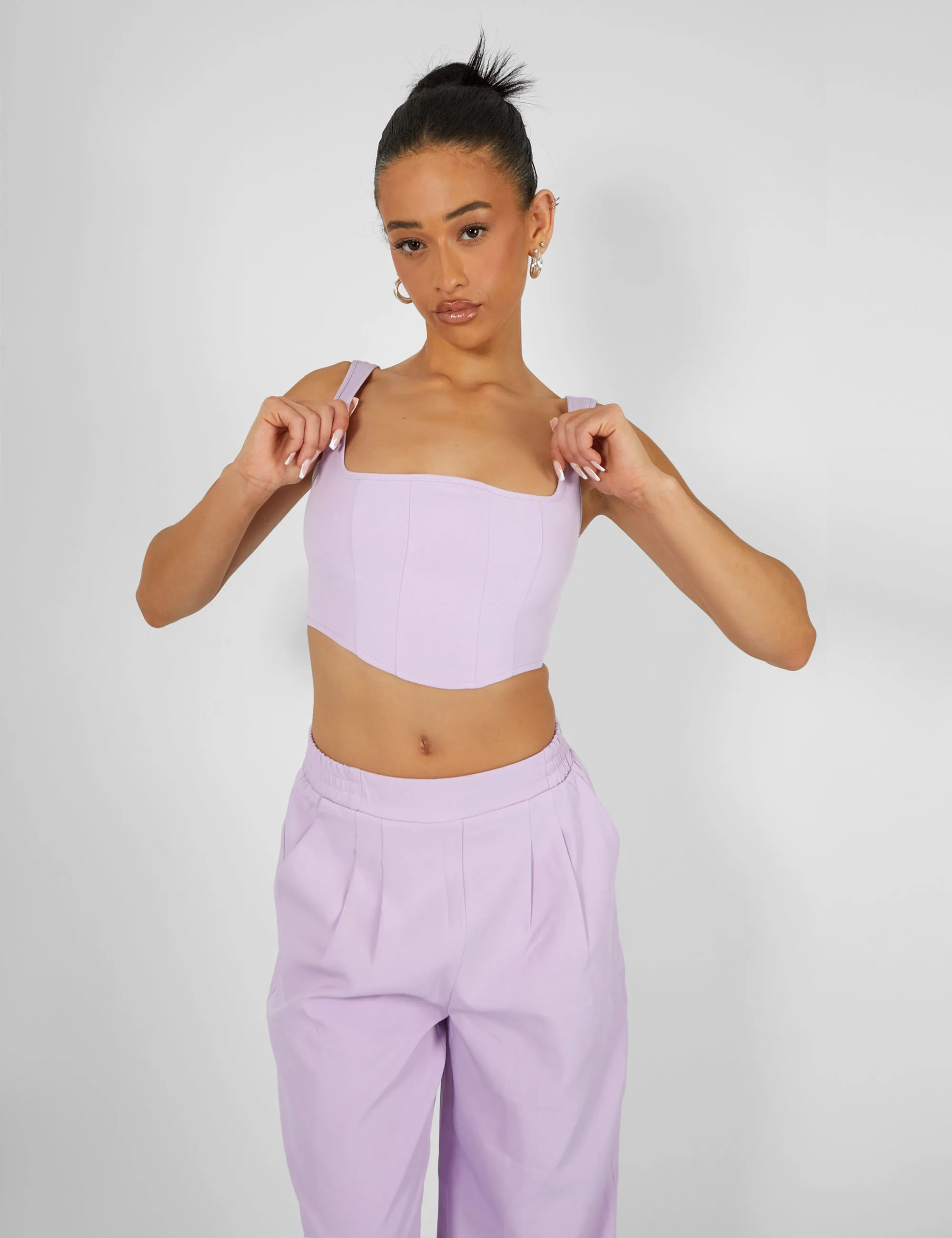 Seam Detail Corset Top Lilac sold by Public Desire product image thumbnail 2