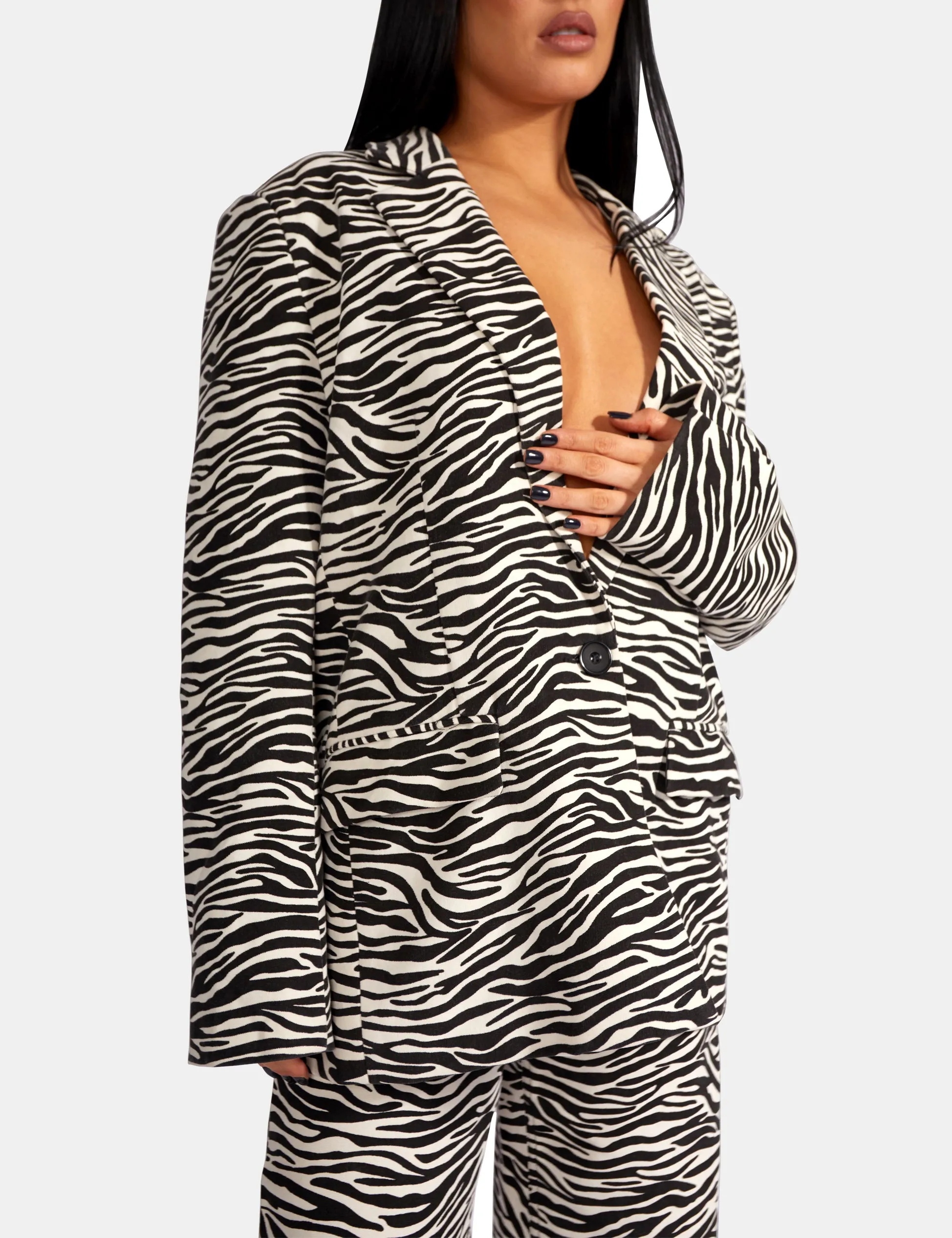 Oversized Relaxed Blazer Zebra sold by Public Desire product image thumbnail 4
