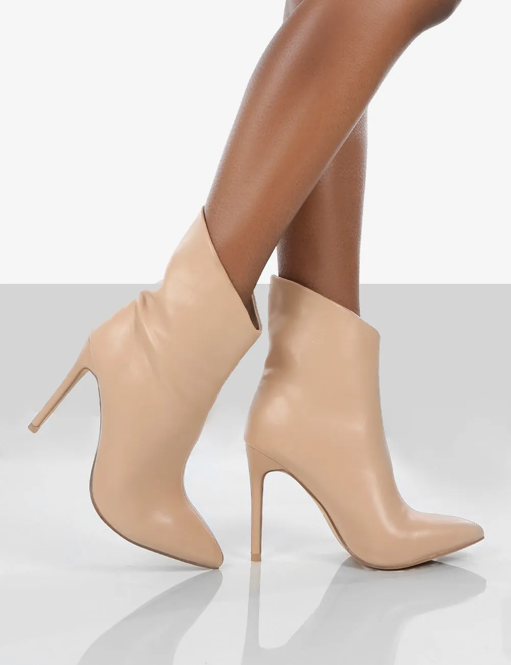 Quinn Nude Patent Heeled Stiletto Ankle Boots sold by Public Desire product image thumbnail 3