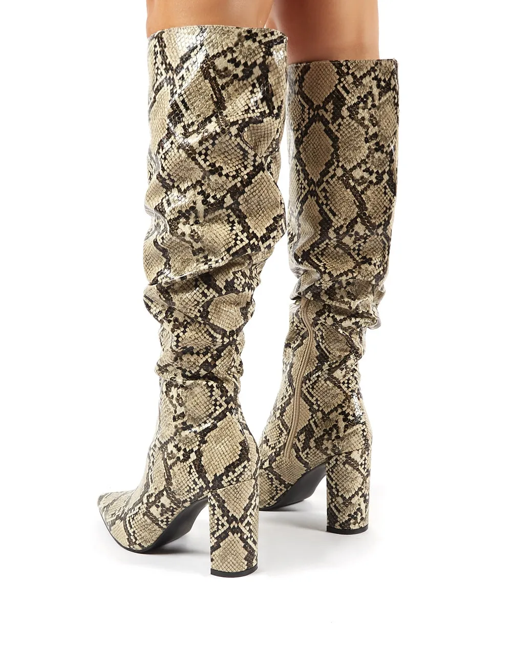 Mine Snakeskin Knee High Boots sold by Public Desire product image thumbnail 2