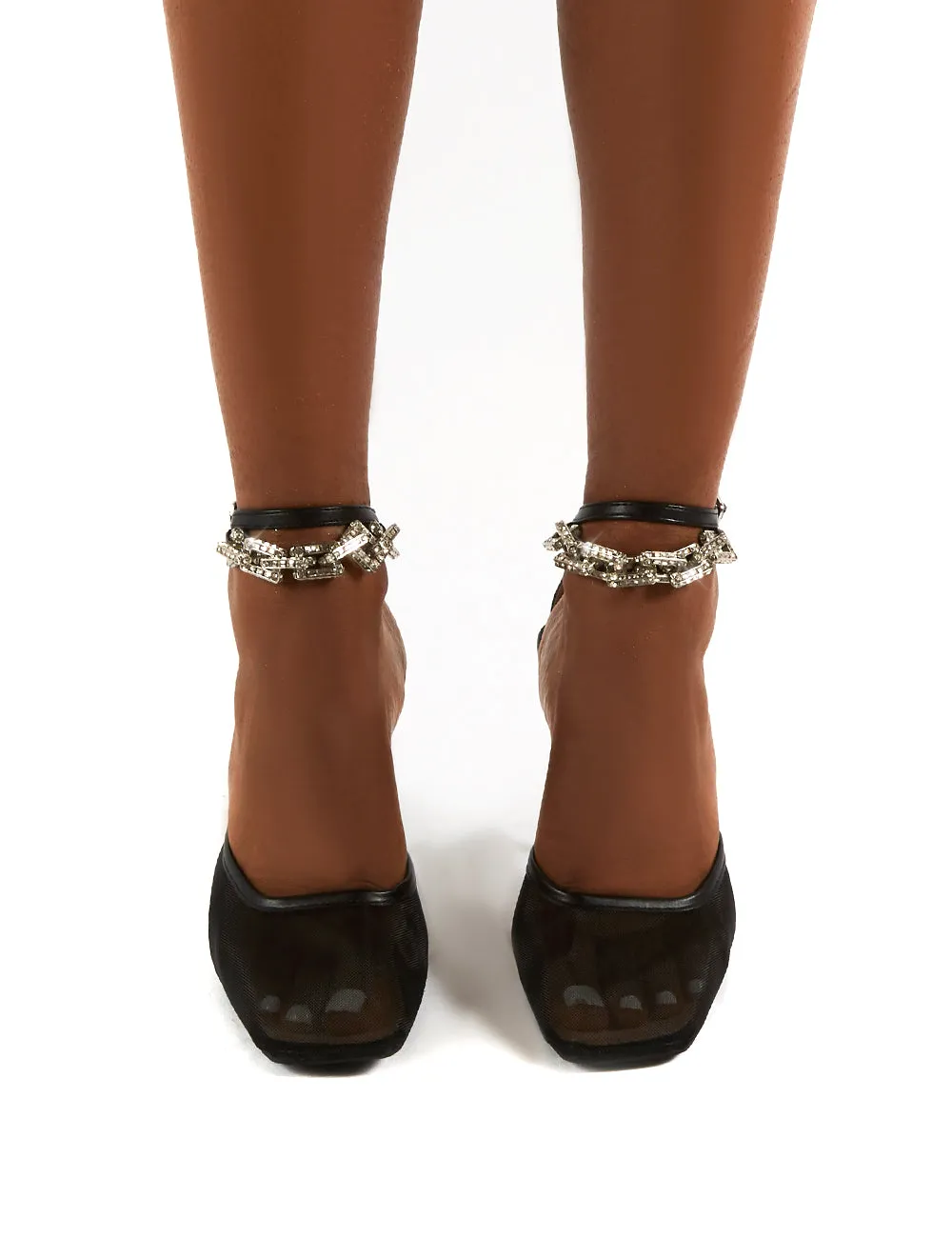 Macie Black Mesh Anklet Detail Stiletto Heels sold by Public Desire product image thumbnail 4