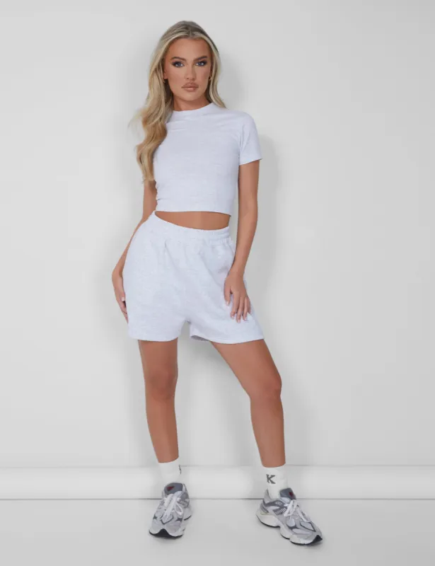 Fitted T-shirt Oatmeal Marl sold by Public Desire