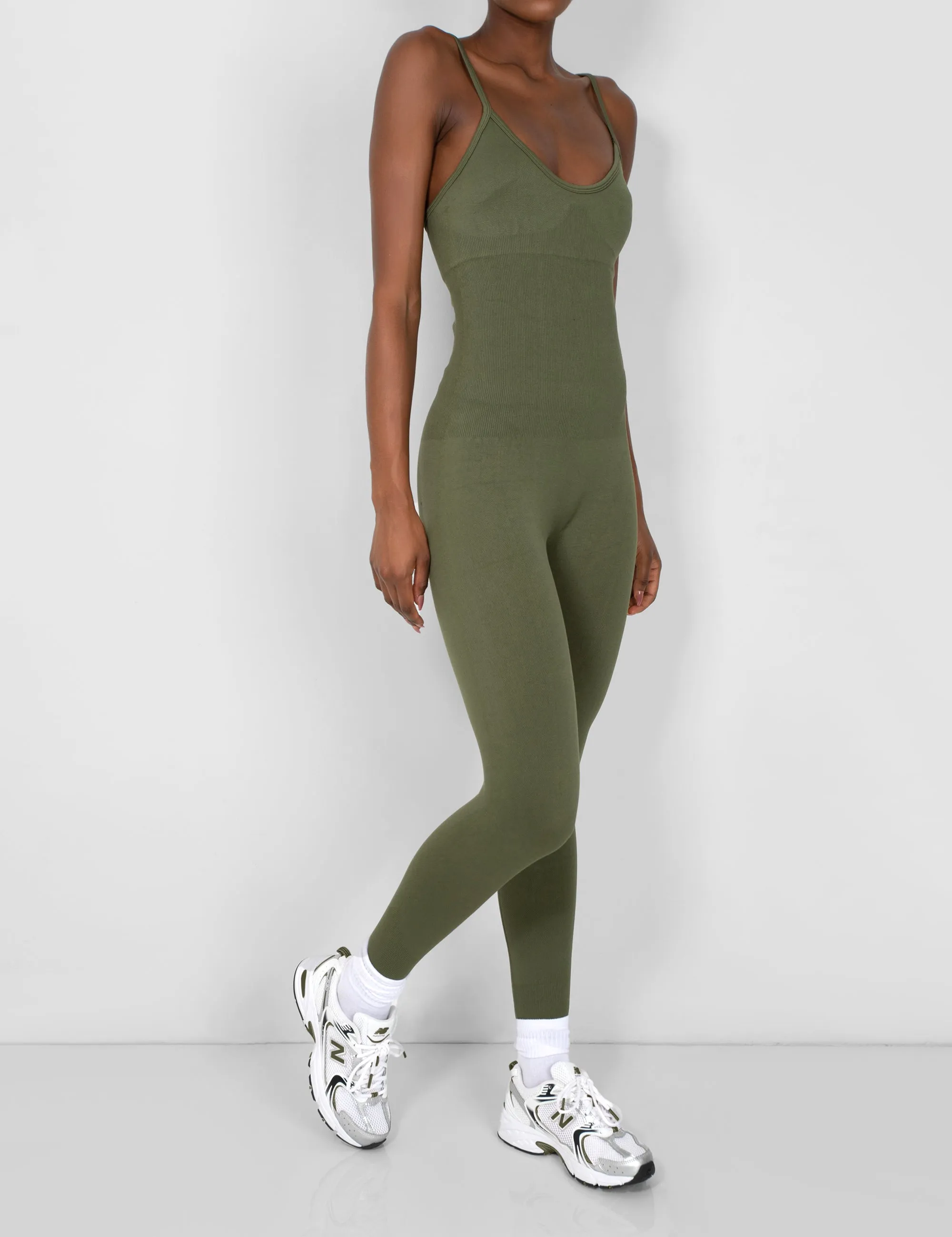 Seamless Unitard Jumpsuit Khaki sold by Public Desire product image thumbnail 2