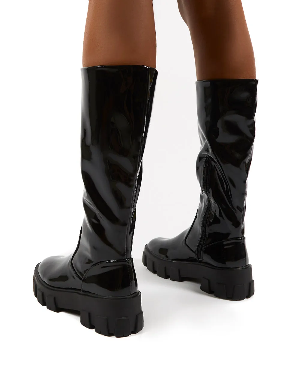 Karma Black Chunky Sole Knee High Boots sold by Public Desire product image thumbnail 2