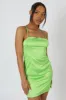 Ruched Satin Cami Dress Green sold by Public Desire