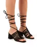 Bali Black Faux Suede Lace Up Mid Heel sold by Public Desire
