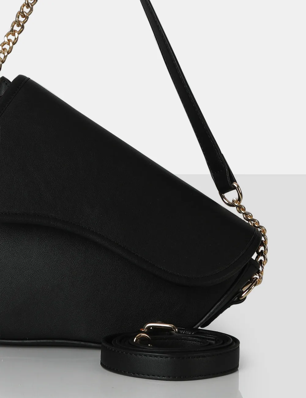 The Fox Black Saddle Shoulder Bag sold by Public Desire product image thumbnail 3