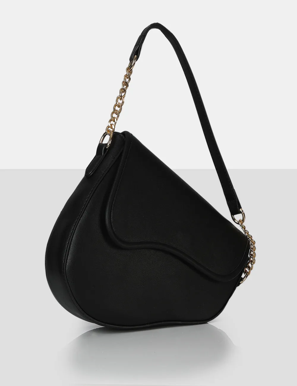 The Fox Black Saddle Shoulder Bag sold by Public Desire product image thumbnail 2