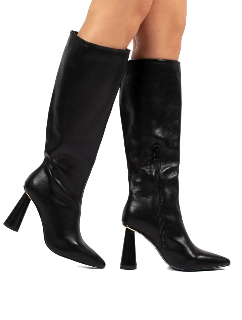 Aislinn Black Statement Heel Knee High Boots sold by Public Desire product image thumbnail 2
