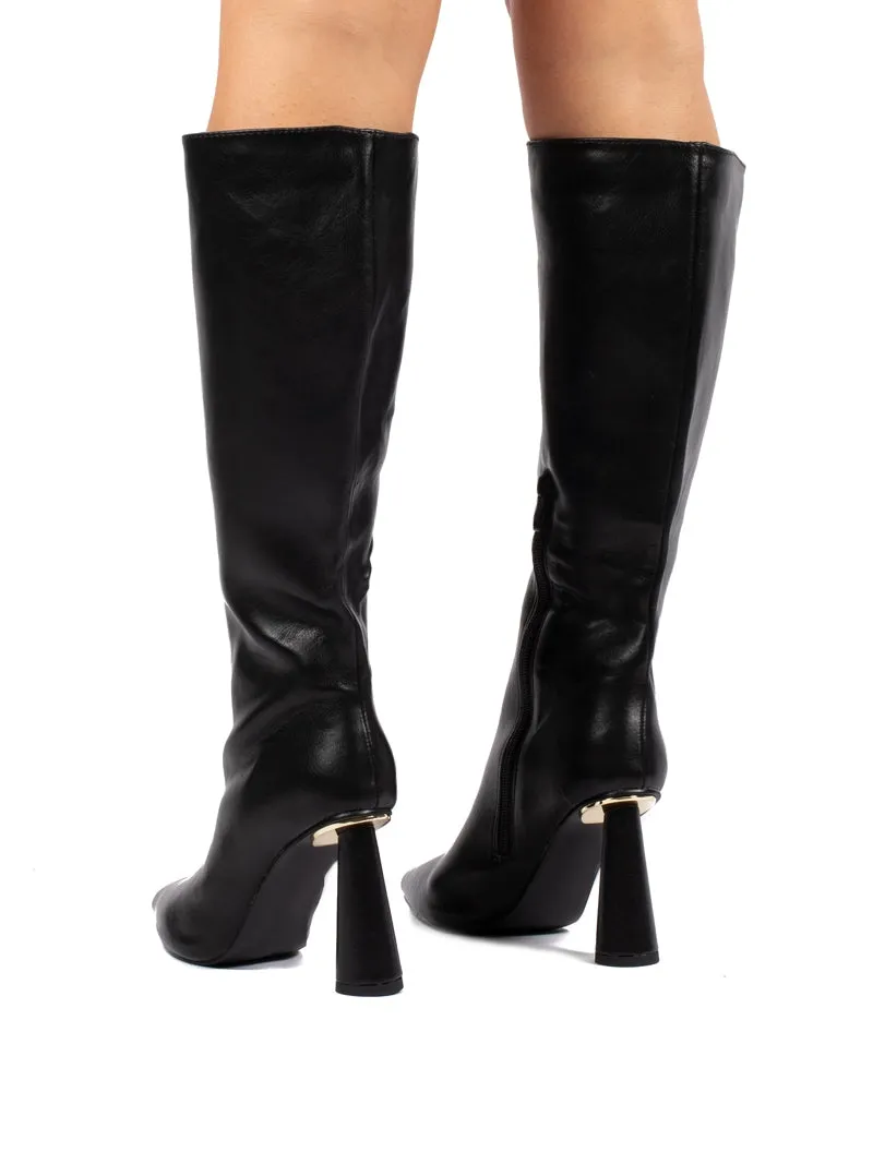 Aislinn Black Statement Heel Knee High Boots sold by Public Desire product image thumbnail 3