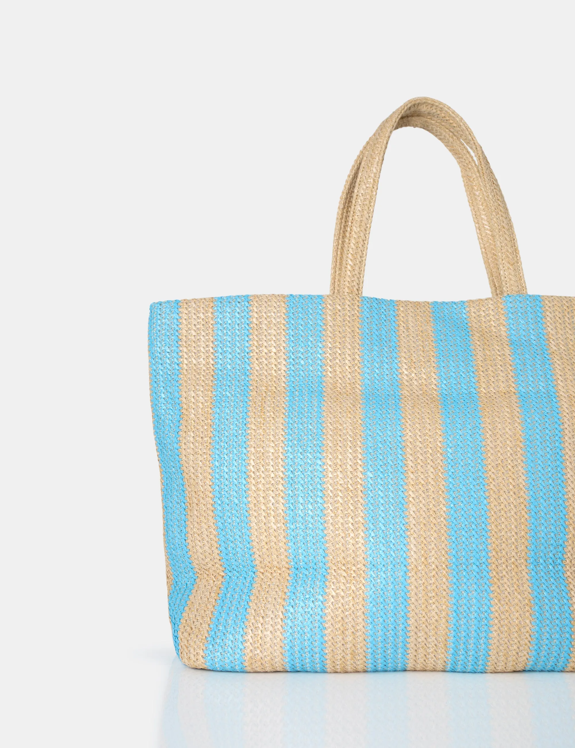 The Nikki Blue Stripe Canvas Top Handle Tote Bag sold by Public Desire product image thumbnail 3