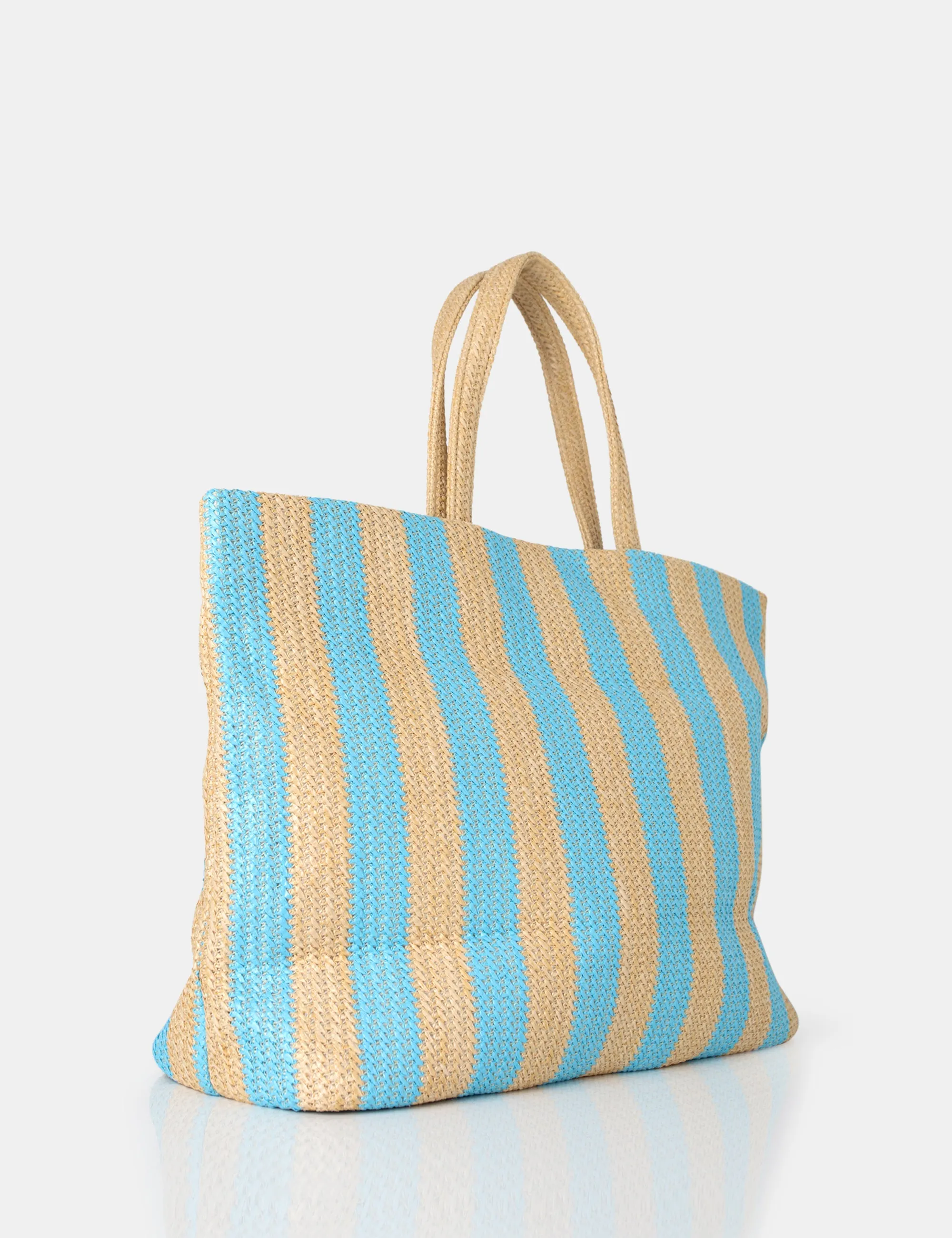 The Nikki Blue Stripe Canvas Top Handle Tote Bag sold by Public Desire product image thumbnail 2