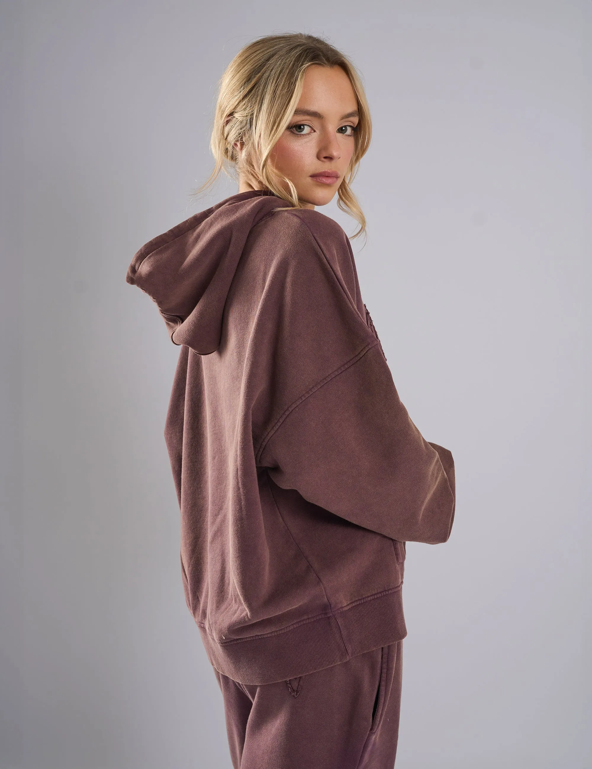 Kaiia Studio Distressed Applique Hoodie Plum sold by Public Desire product image thumbnail 2