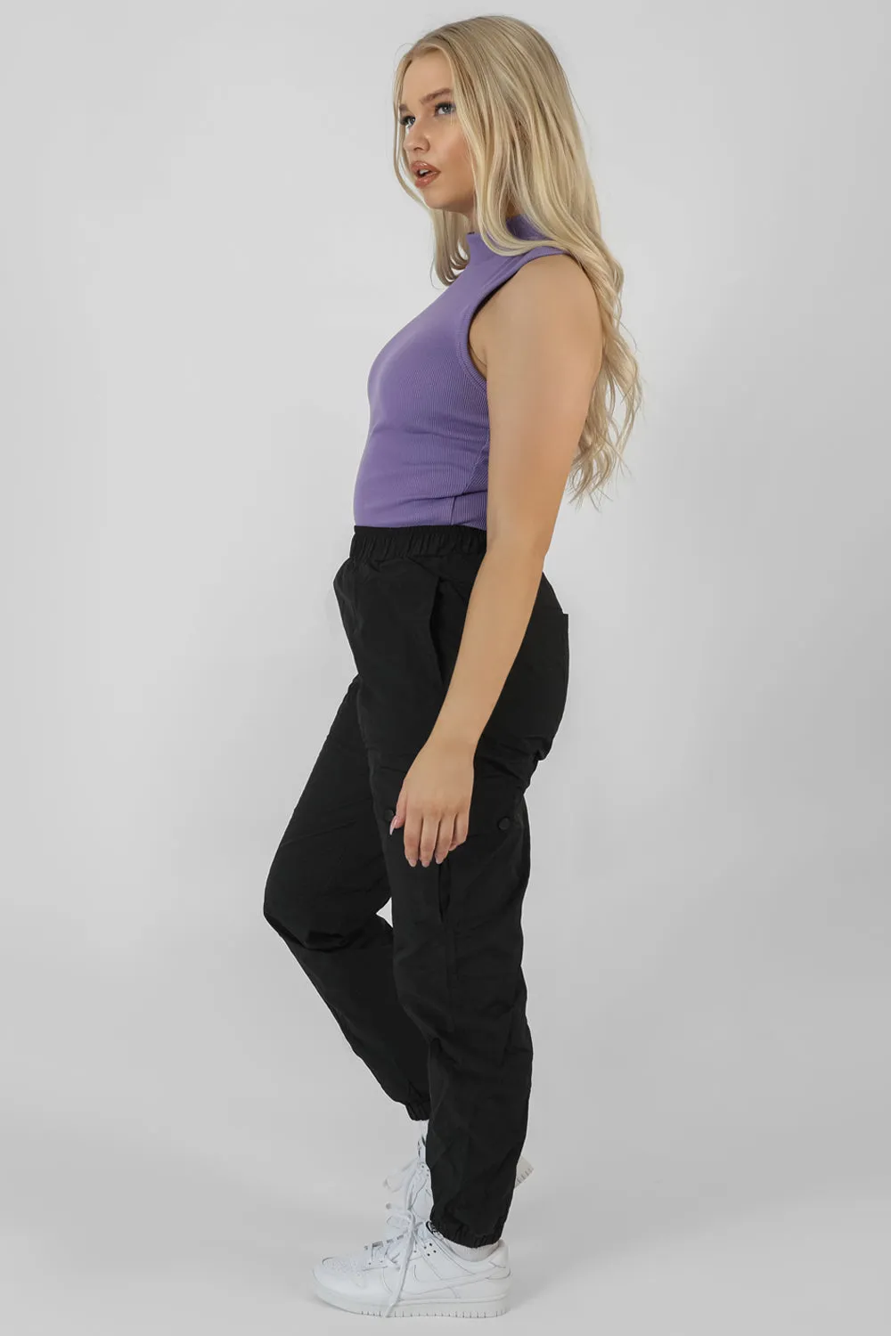 Nylon Sport Track Pants Black sold by Public Desire product image thumbnail 3