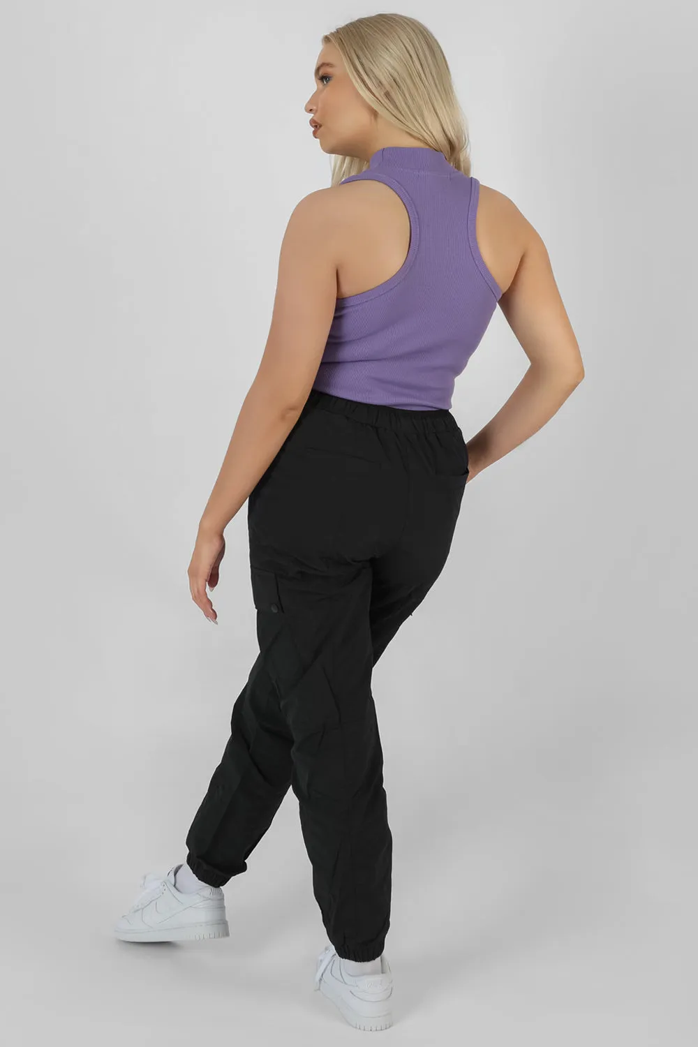 Nylon Sport Track Pants Black sold by Public Desire product image thumbnail 4