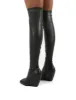 Nix Black Square Toe Over the Knee Block Heel Boots sold by Public Desire
