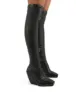 Nix Black Square Toe Over the Knee Block Heel Boots sold by Public Desire