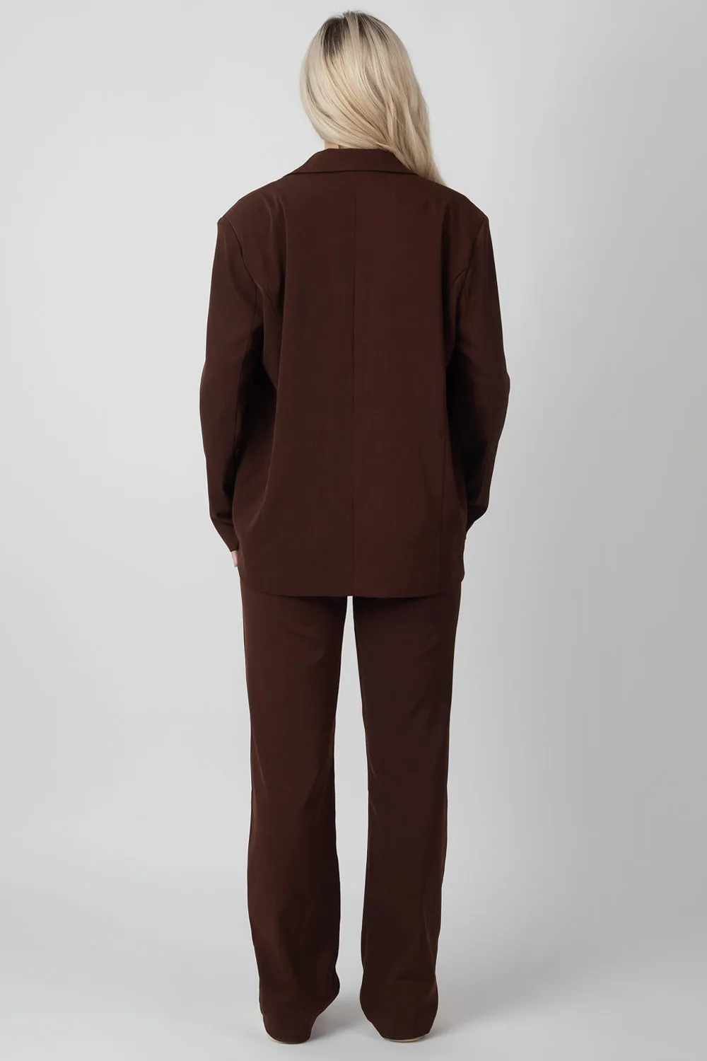 Oversized Dad Blazer Chocolate sold by Public Desire product image thumbnail 4