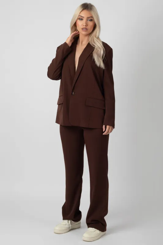 Oversized Dad Blazer Chocolate sold by Public Desire