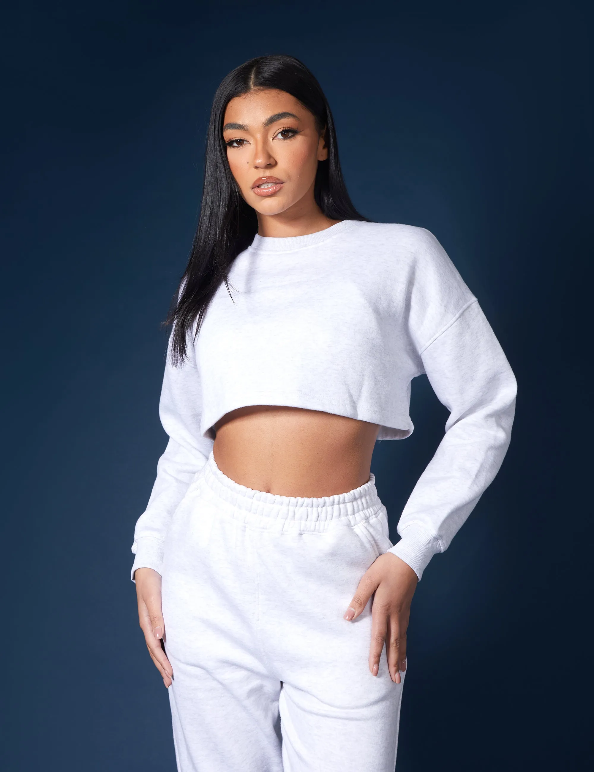 Oversized Cropped Sweat Oatmeal Marl sold by Public Desire product image thumbnail 3