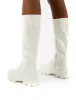 Karma White Chunky Sole Knee High Boot sold by Public Desire