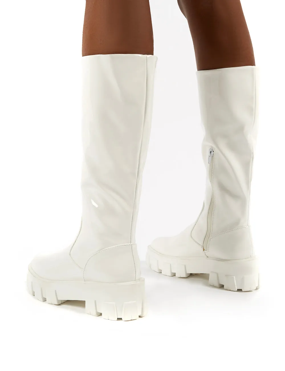 Karma White Chunky Sole Knee High Boot sold by Public Desire product image thumbnail 2