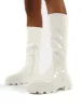 Karma White Chunky Sole Knee High Boot sold by Public Desire