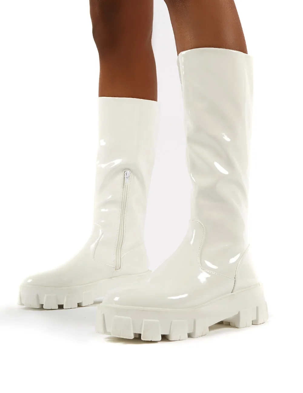 Karma White Chunky Sole Knee High Boot sold by Public Desire product image thumbnail 3