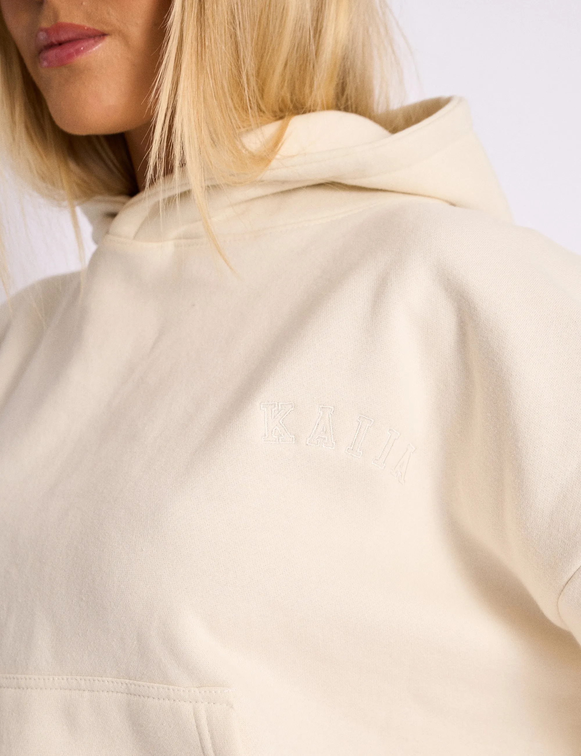 Kaiia Logo Embossed Oversized Hoodie Cream sold by Public Desire product image thumbnail 4