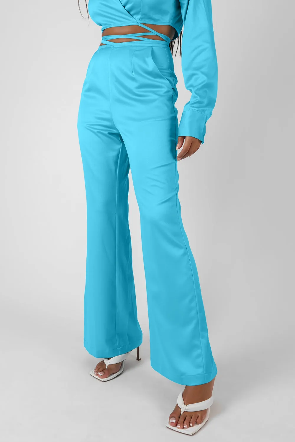 Strappy Waist Striaght Leg Trouser Blue sold by Public Desire product image thumbnail 3