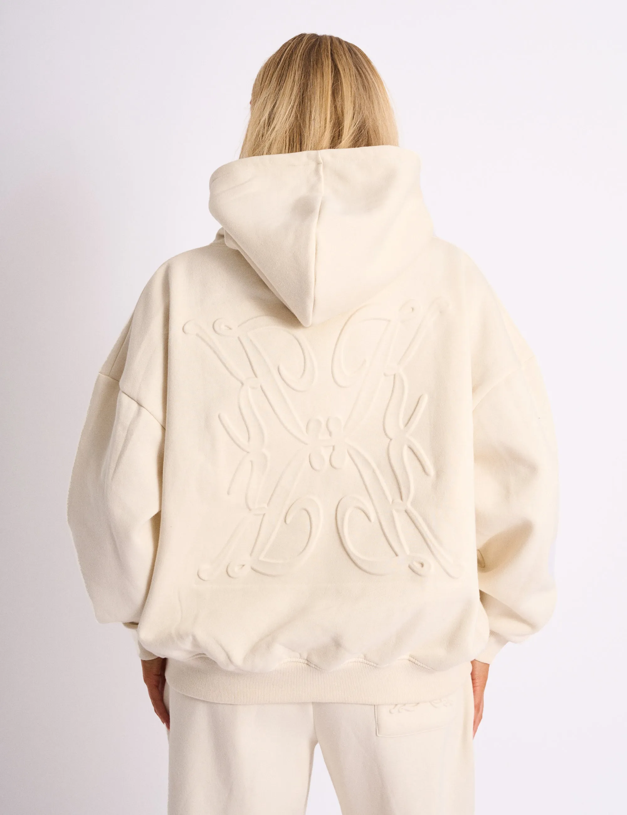 Kaiia Logo Embossed Oversized Hoodie Cream sold by Public Desire