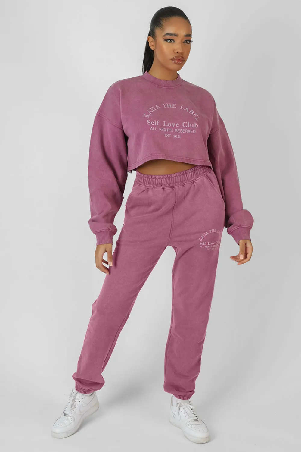 Self Love Club Cropped Sweatshirt Purple sold by Public Desire product image thumbnail 4