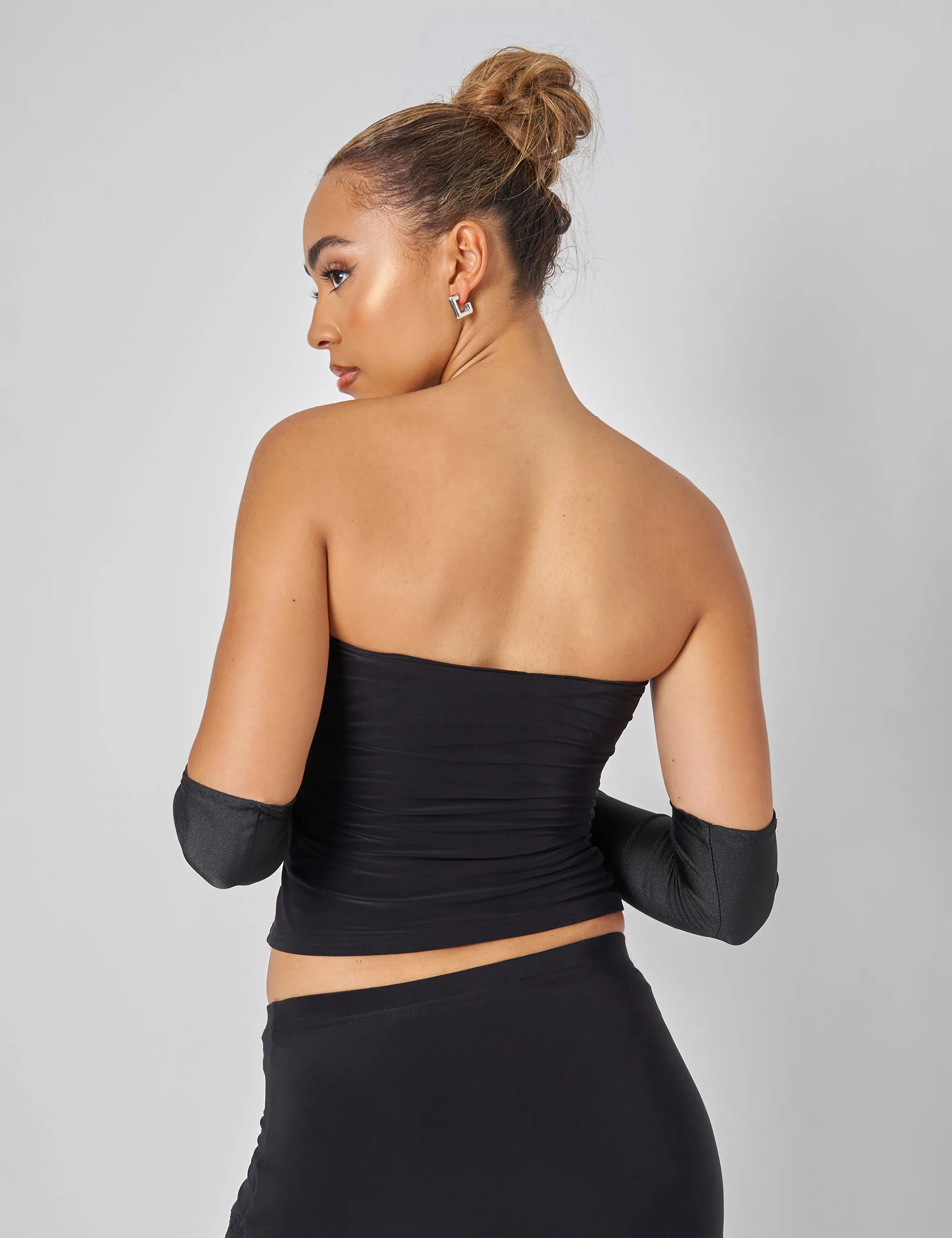 Public Desire Lace Hook and Eye Bandeau Top Co-ord in Black sold by Public Desire product image thumbnail 5