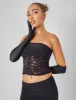 Public Desire Lace Hook and Eye Bandeau Top Co-ord in Black sold by Public Desire