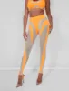 Mesh Insert Leggings Orange sold by Public Desire
