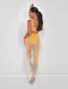 Mesh Insert Leggings Orange sold by Public Desire